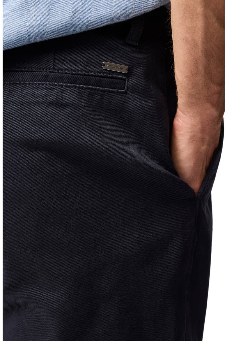 Fielding Pleated Tapered Cotton Twill Chinos, Alternate, color, NAVY