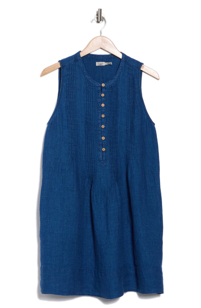 Isha Linen Denim Shift Dress