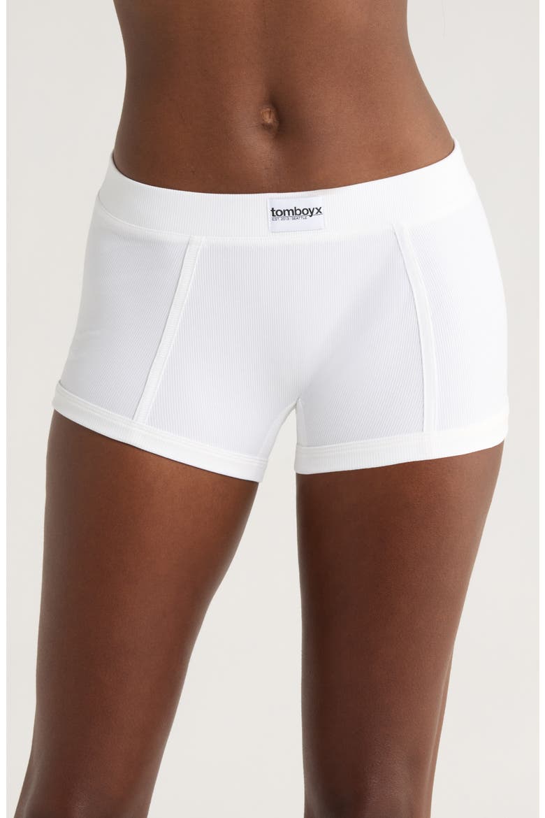 Rib Boyshorts, Main, color, BRIGHT WHITE