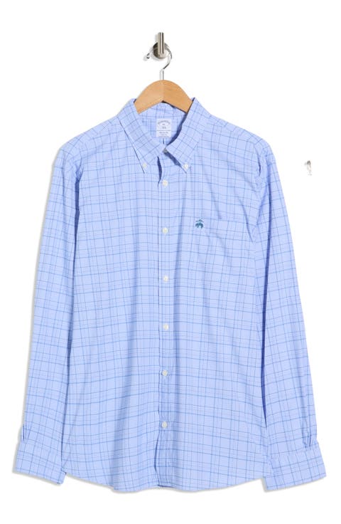 Sport Fit Plaid Performance Button-Down Shirt