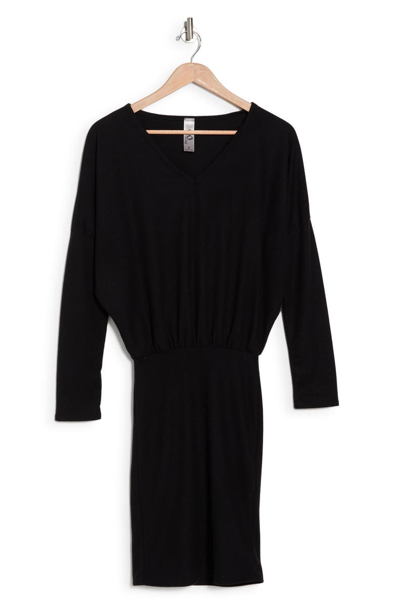GO COUTURE Long Sleeve Sweater Dress, Alternate, color, Black