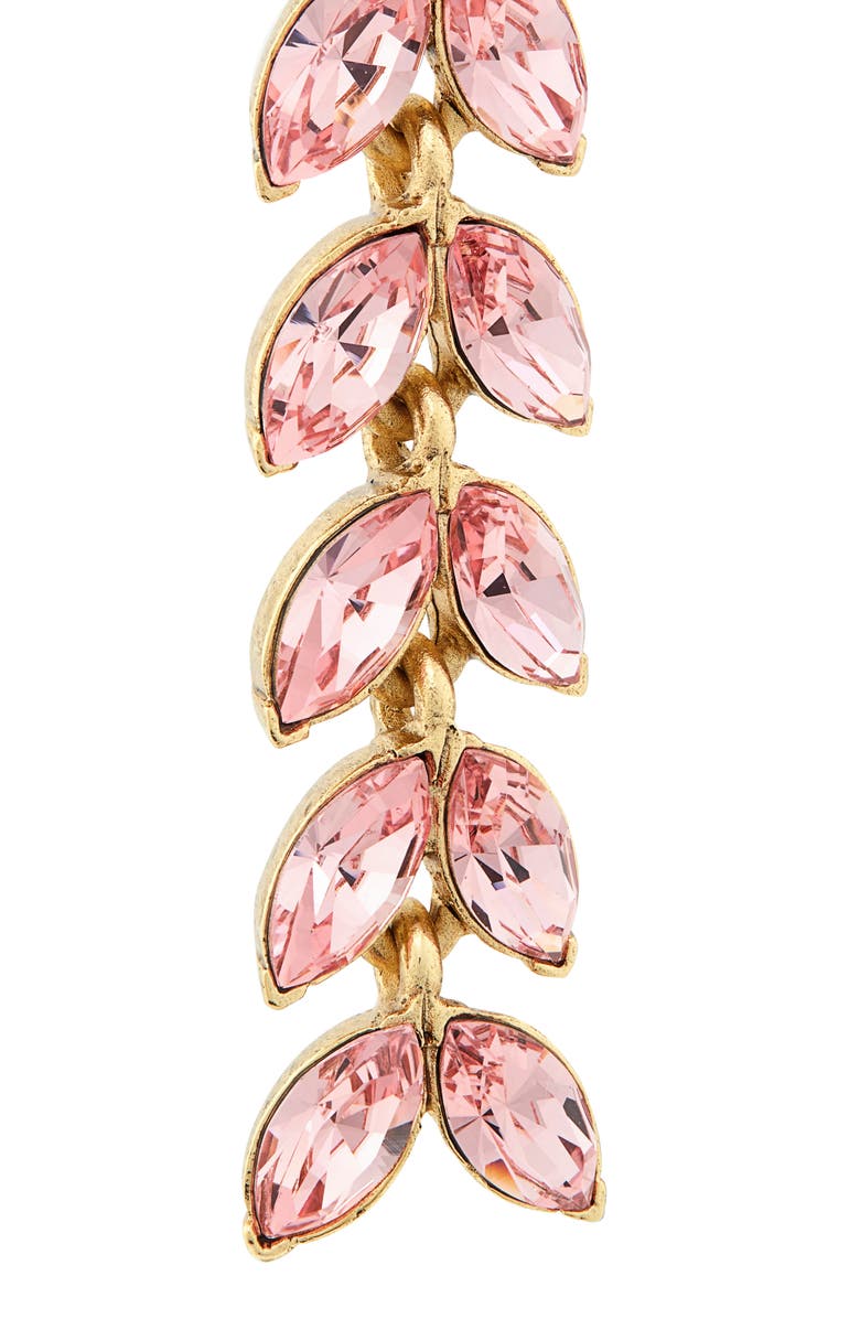 Oscar de la Renta Crystal Leaf Linear Drop Earrings, Alternate, color, 