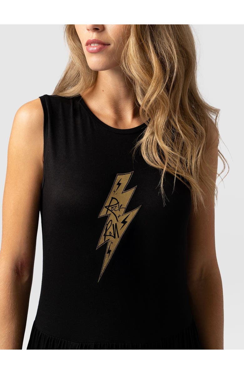 Saint + Sofia Greenwich Dress, Alternate, color, Black Rock N Roll