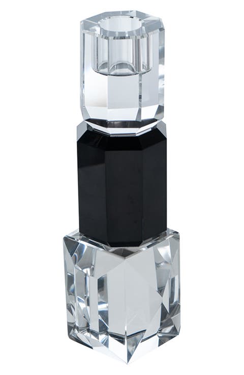 Geometric Glass Candlestick Holder