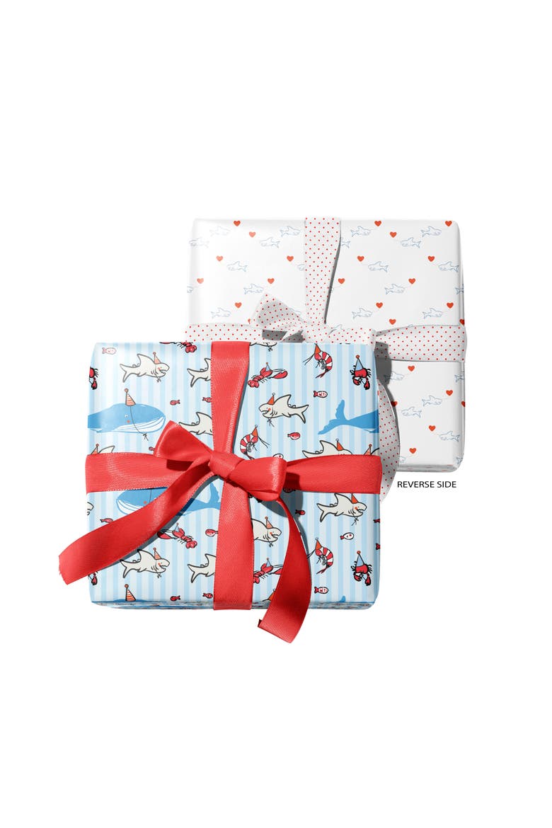 Eight Sheets Two-Sided "Deep Sea Party" Heavyweight Gift Wrap by Ramus & Co, Alternate, color, Multicolored