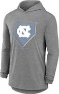 Nike Men's Nike Gray North Carolina Tar Heels 2026 NCAA Baseball Men's College World Series Dugout Long Sleeve Hooded T-Shirt