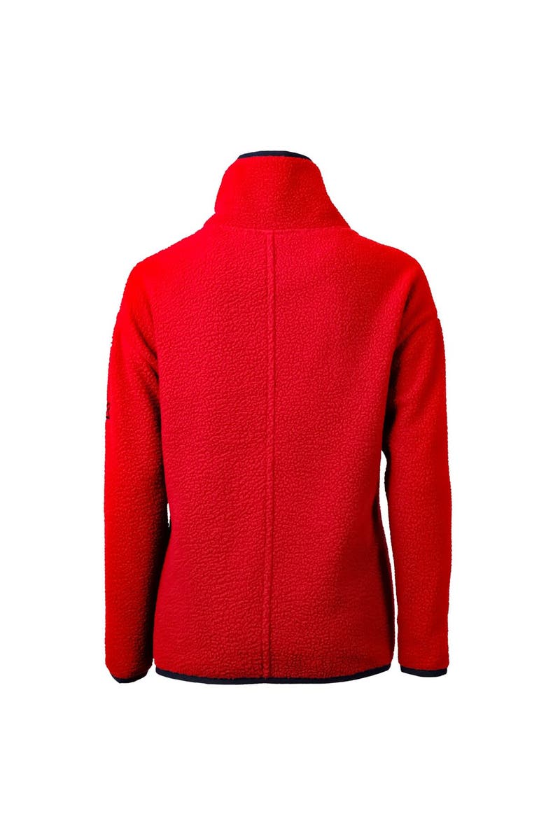 Cutter & Buck Women's Cutter & Buck Red Cleveland Browns Americana Cascade Eco Sherpa Fleece Half-Zip Pullover Jacket, Alternate, color, 