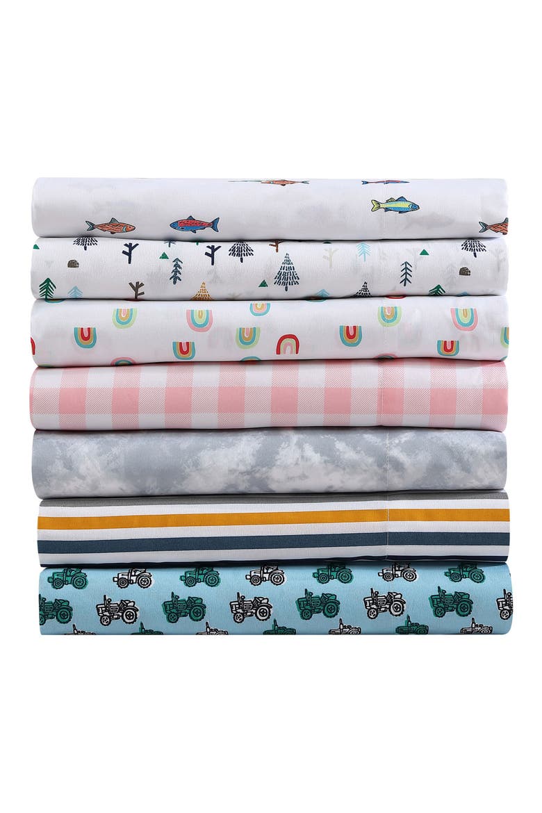 Little Rider Cotton Sheet Set, Alternate, color, BLUE/ GREEN