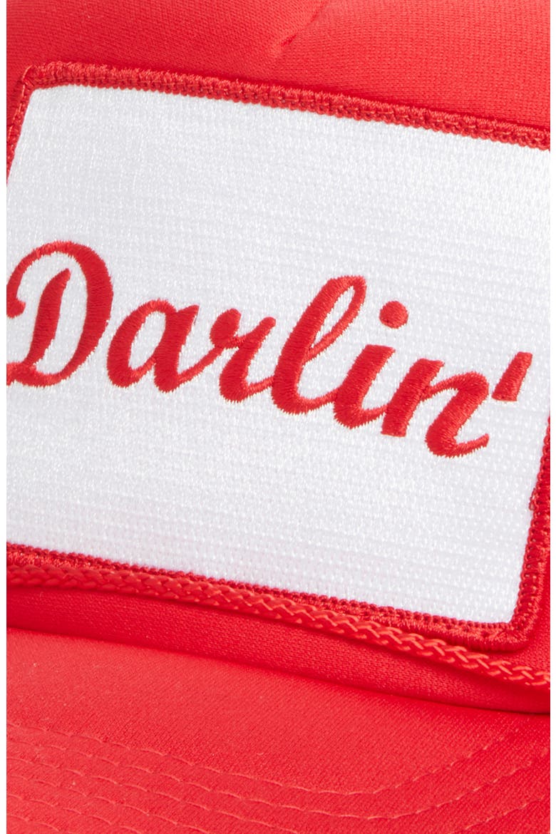 Darlin' Patch Trucker Hat, Alternate, color, RED