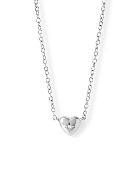 Silver Biography Mini Heart Necklace