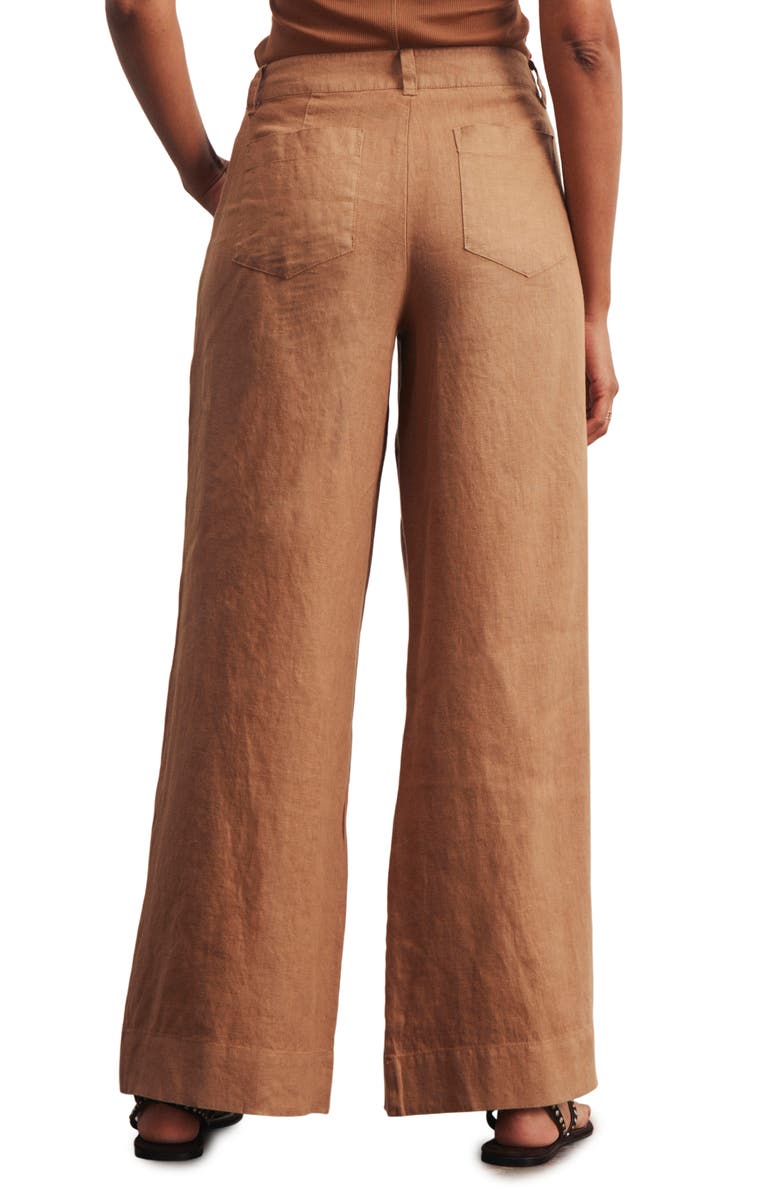 Sanctuary The Marine Linen Wide Leg Pants, Alternate, color, Toasted Coconut Brown