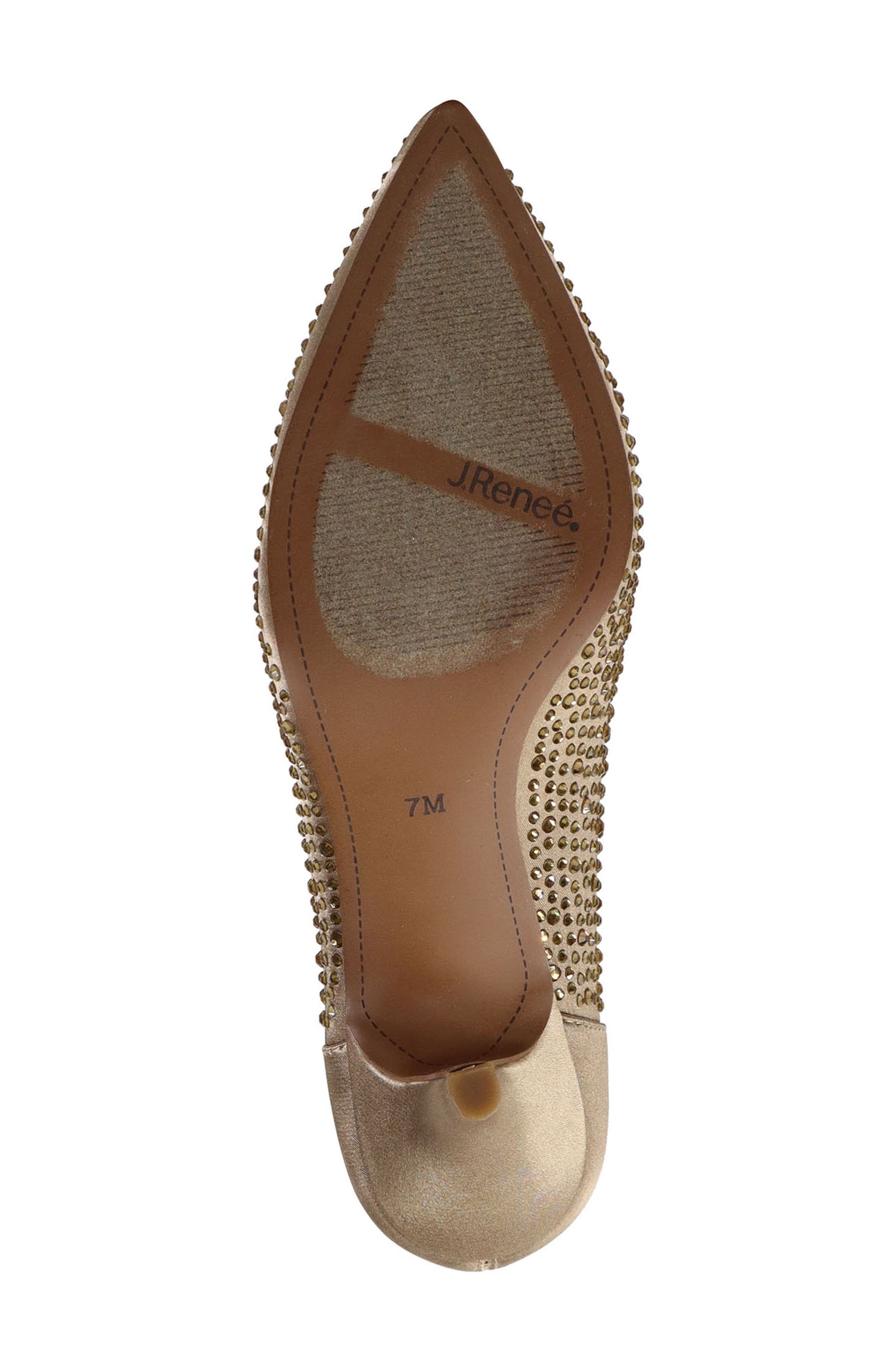 Rishna Crystal Embellished Pointed Toe Pump, Alternate, color, BEIGE