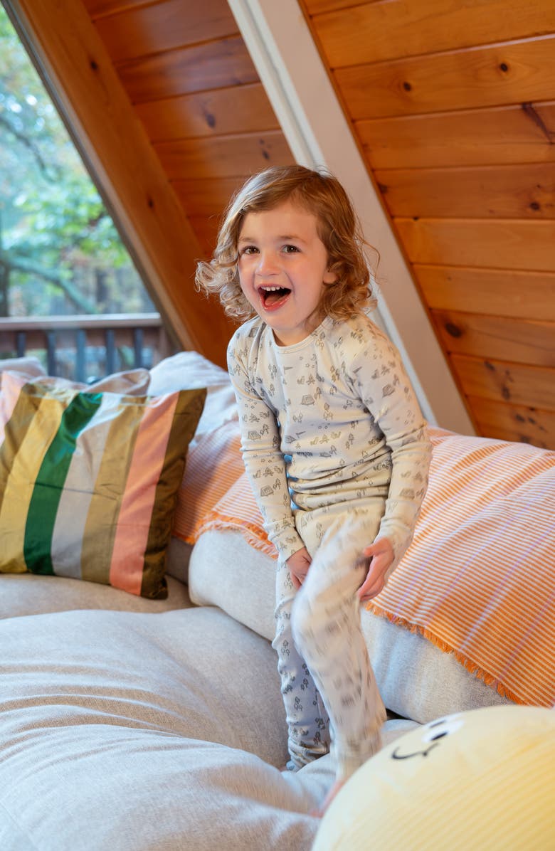 Magnetic Me Kids' Base Camp Buddies Organic Cotton Two-Piece Fitted Pajamas, Alternate, color, Basil