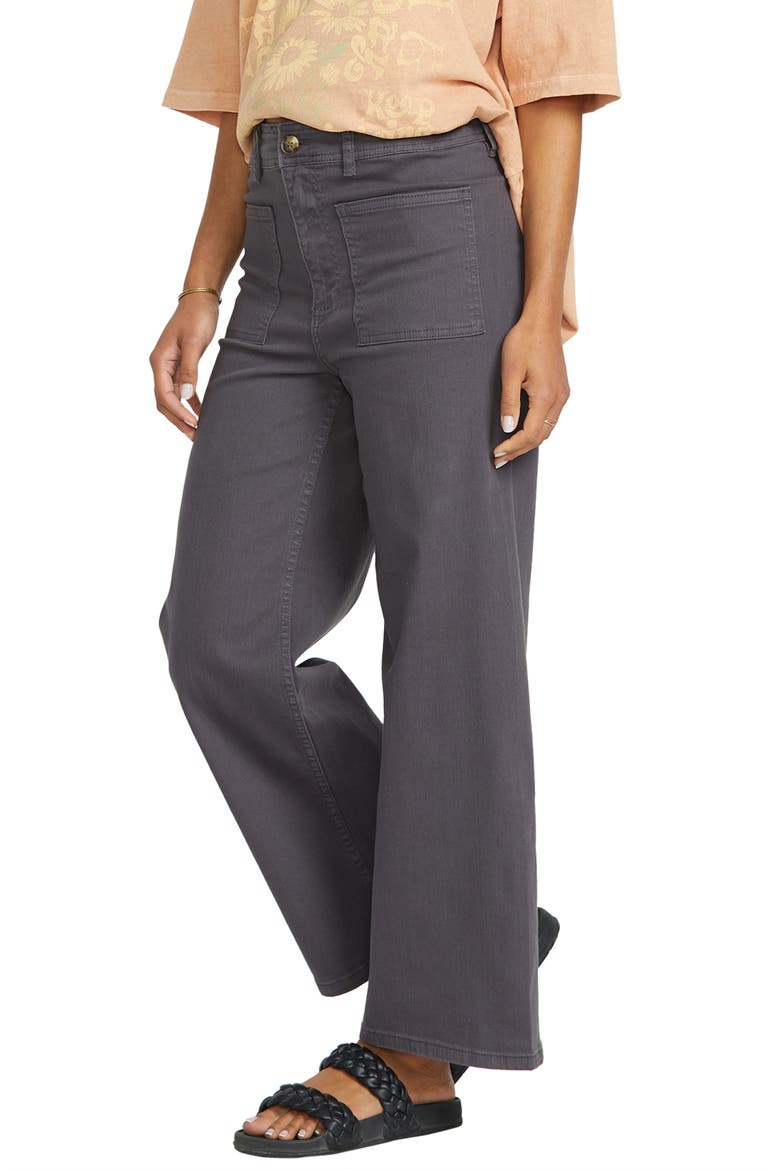 Free Spirit Stretch Cotton Crop Wide Leg Pants, Alternate, color, BLACK SANDS