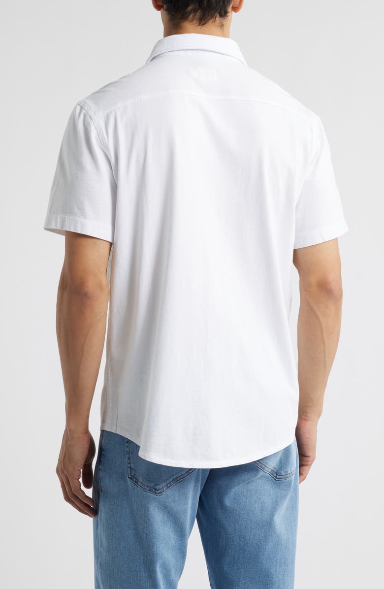 Fair Harbor Saltaire Organic Cotton Knit Short Sleeve Button-Up Shirt, Alternate, color, White