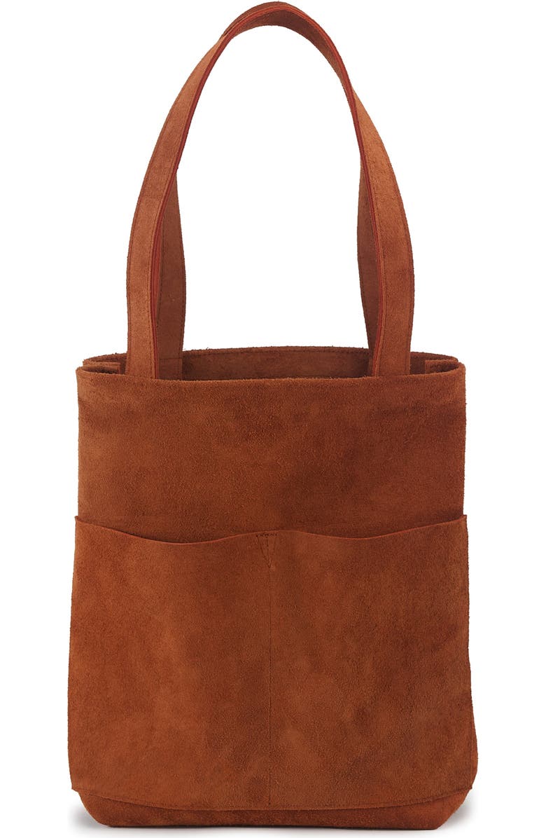 Ezra Arthur Brooklyn Nubuck Suede Leather Tote Bag, Main, color, Sedona