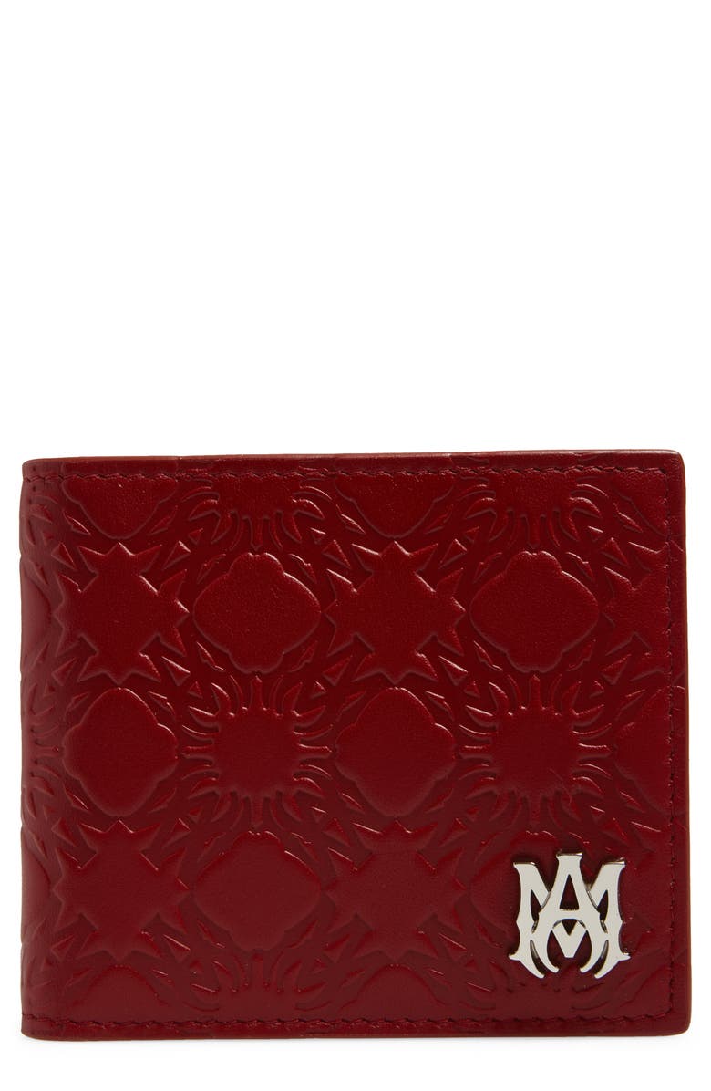 AMIRI MA Quad Leather Bifold Wallet, Main, color, Red Rose