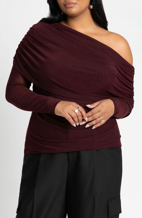 Voluminous Sleeve Blouse Burgundy