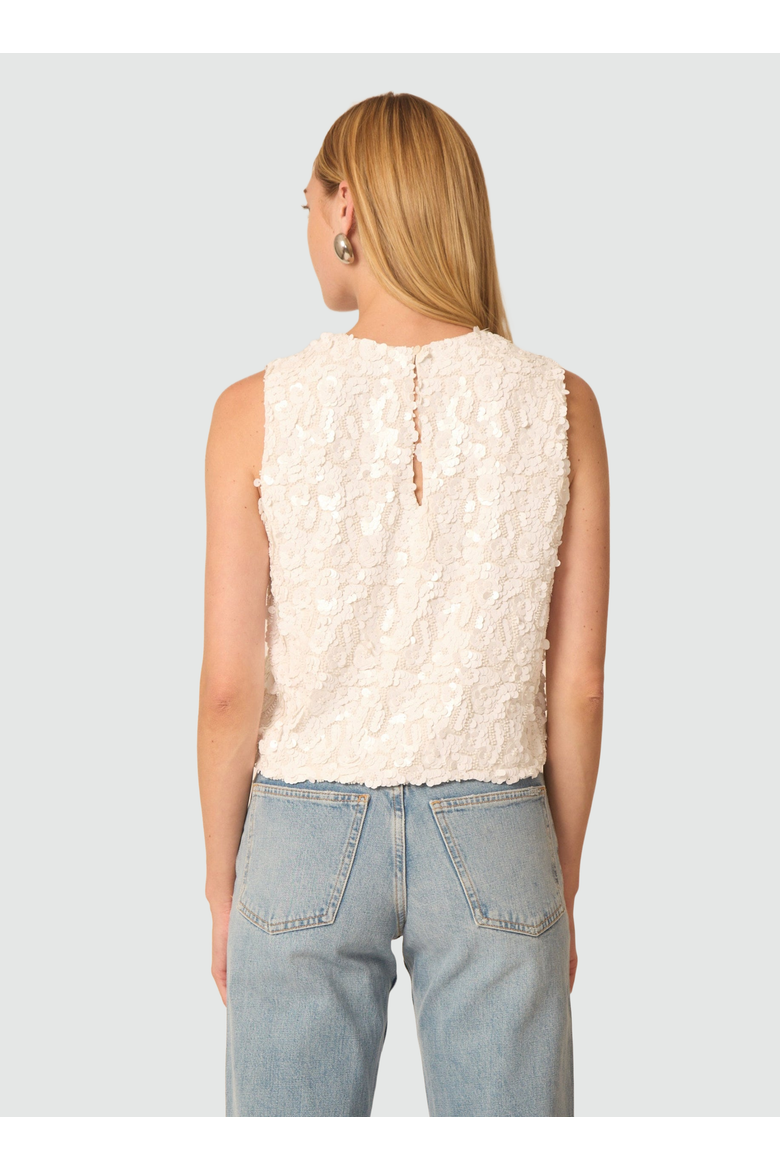 Piper Top, Alternate, color, White floral beading