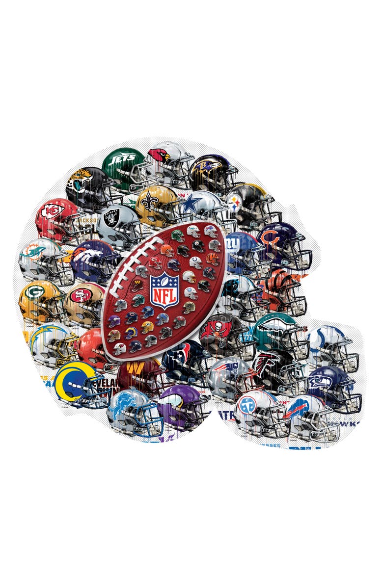 NFL Helmet Drip Art 500pc Shaped Puzzle, Alternate, color, Multicolor