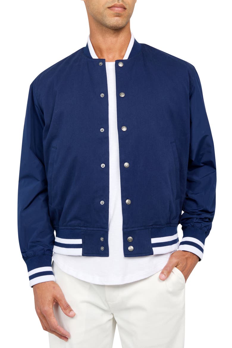 Solid Varsity Jacket, Main, color, NAVY