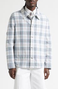 Thom Browne Plaid Armband Cotton Blend Utility Jacket