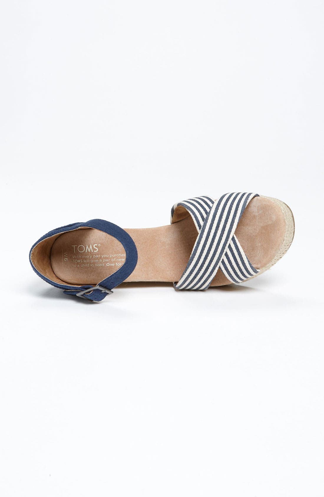 TOMS 'University Stripe' Wedge Sandal, Alternate, color, 