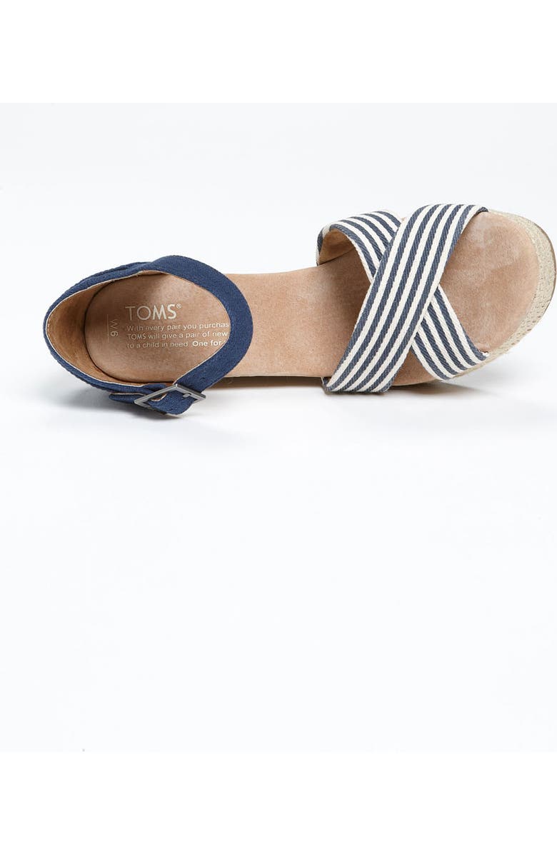 TOMS 'University Stripe' Wedge Sandal, Alternate, color,