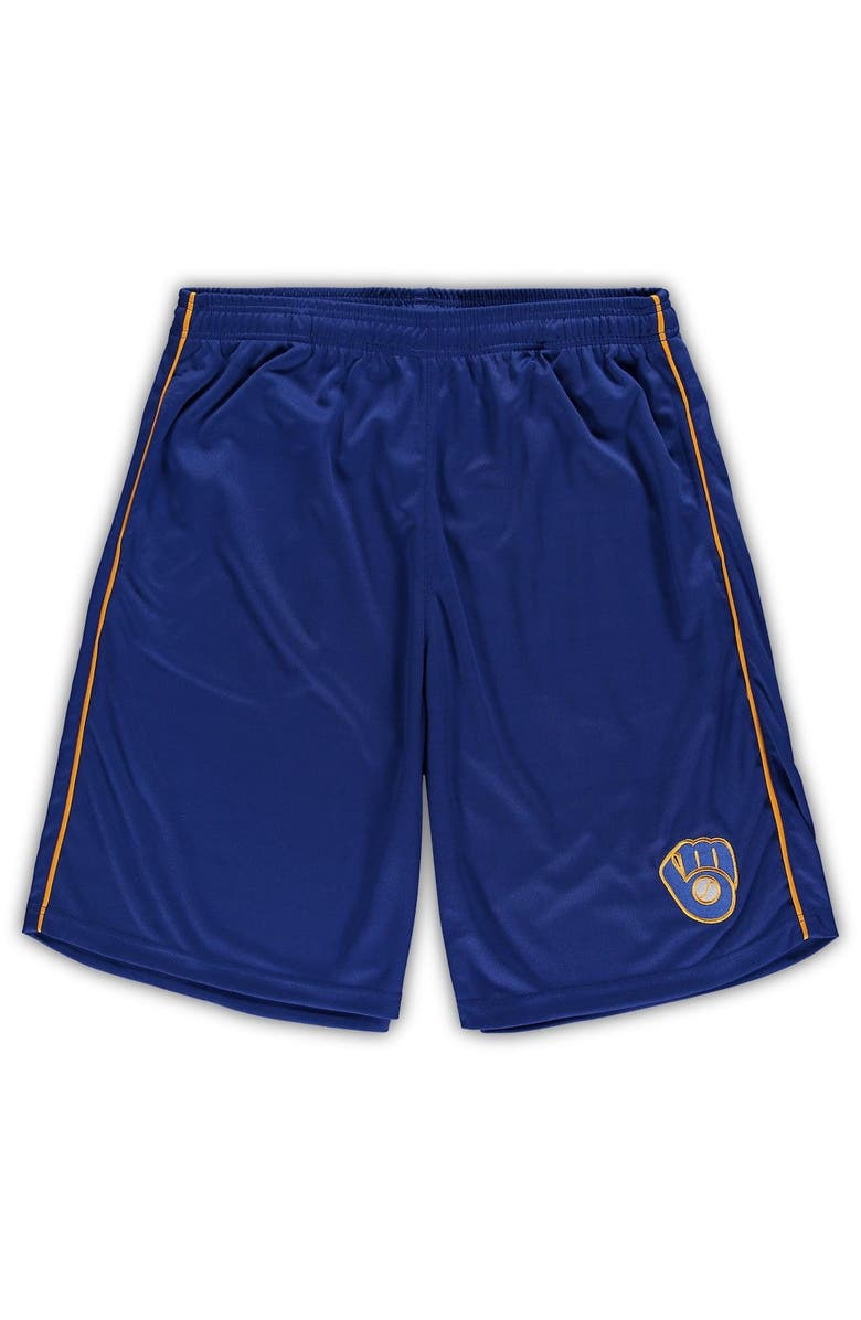 PROFILE Men's Profile Royal Milwaukee Brewers Big & Tall Mesh Shorts, Alternate, color, 