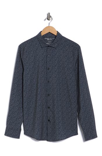 Perry Ellis Slim Fit Micro Floral Motion Dress Shirt In Multi