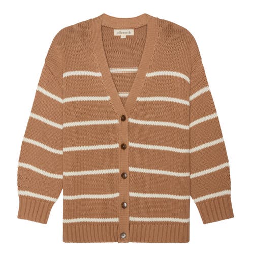 Ellsworth + Ivey Elizabeth Knit Cardigan In Brown