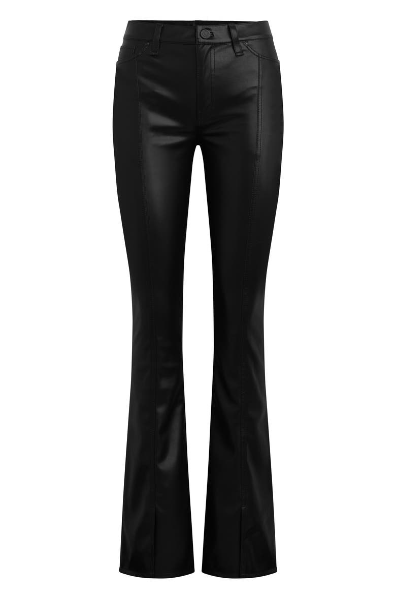 True Styles Barb Hudson Jeans Barbara High Waist Slit Hem Bootcut Faux Leather Pants ...
