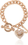 Juicy Couture Toggle Bracelet with Crystal Heart Charm