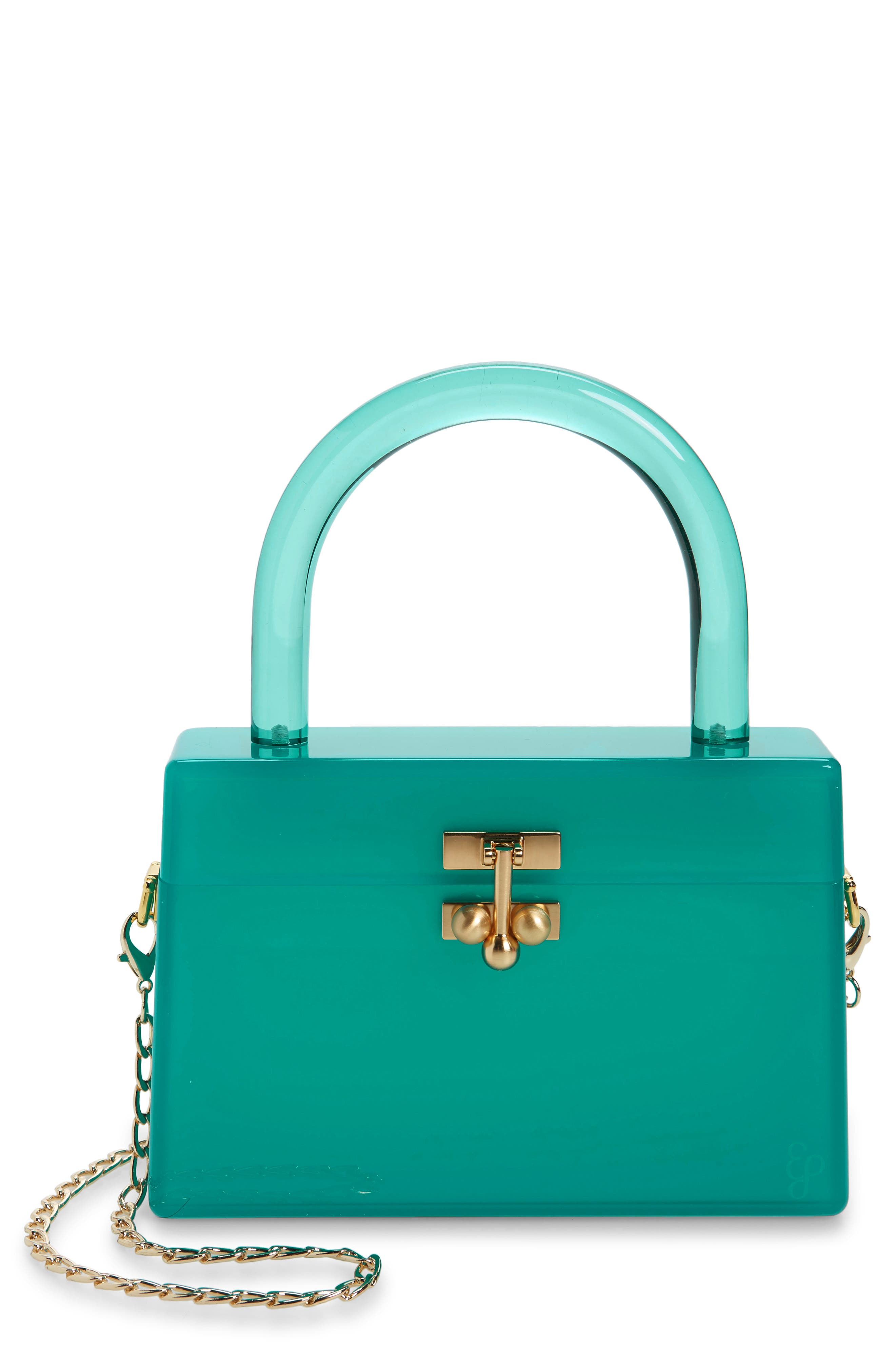 Edie Parker Miss Mini Acrylic Box Bag, Main, color, 