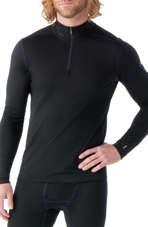 Smartwool Classic All Season Merino Wool Blend Quarter Zip Base Layer In Black