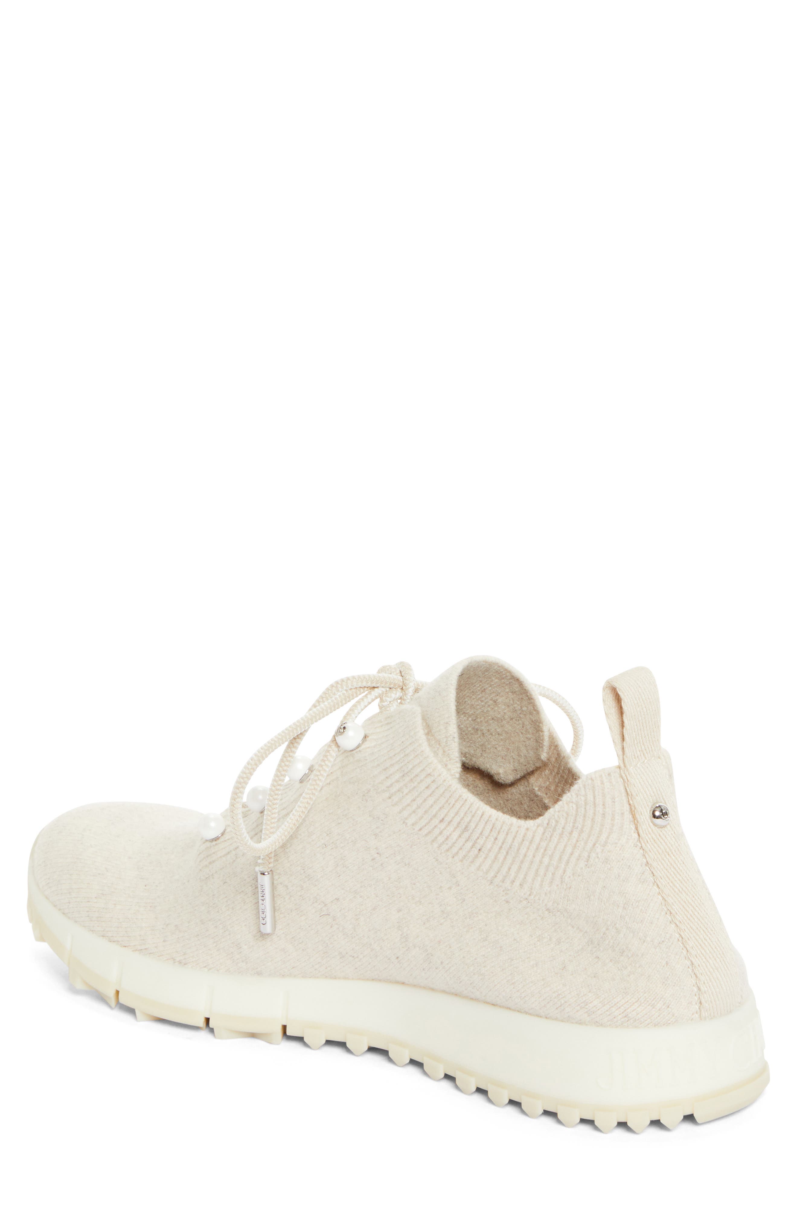 Jimmy Choo Veles Imitation Pearl Knit Sneaker, Alternate, color, 