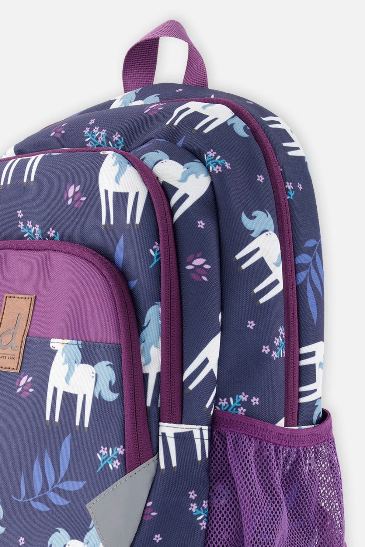 Deux par Deux Unicorn Lightweight Spacious Backpack, Alternate, color, Blue Unicorn Print