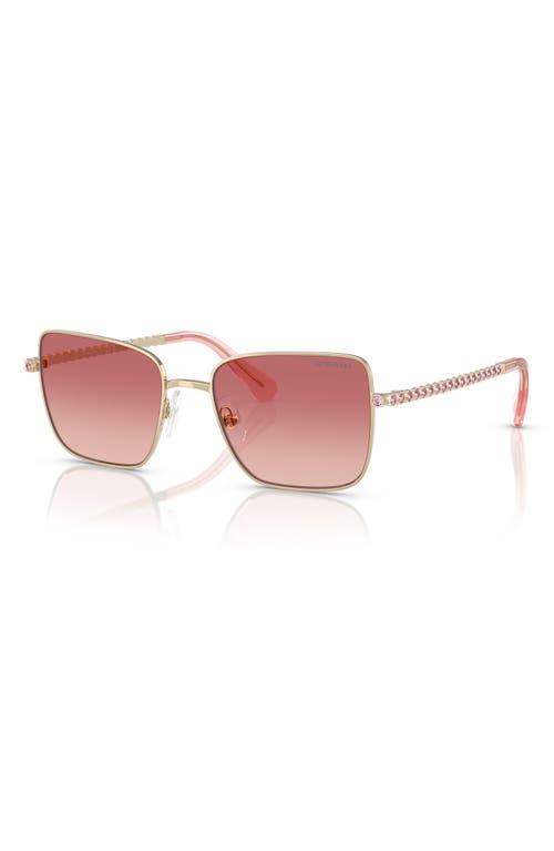 Swarovski 53mm Gradient Round Sunglasses In Pale Gold