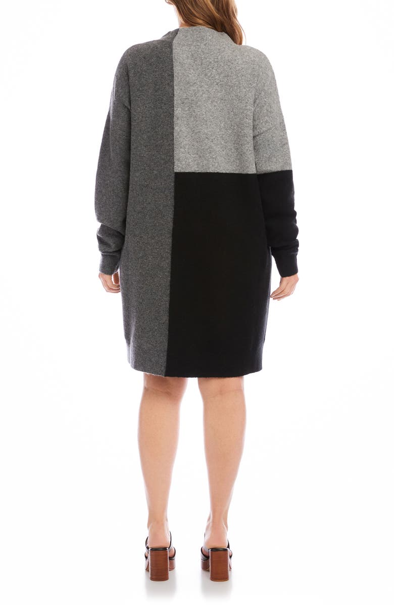 Karen Kane Colorblock Long Sleeve Sweater Dress, Alternate, color, Multi Color