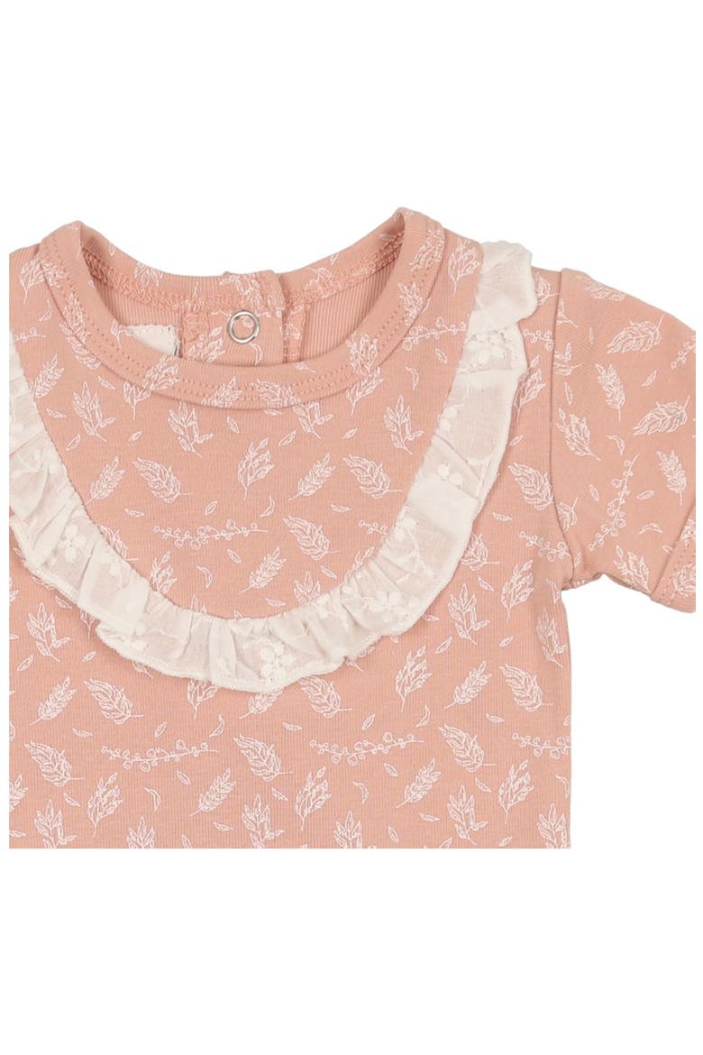 Leaves & Branches Print T-Shirt & Shorts Set, Alternate, color, PALE PINK