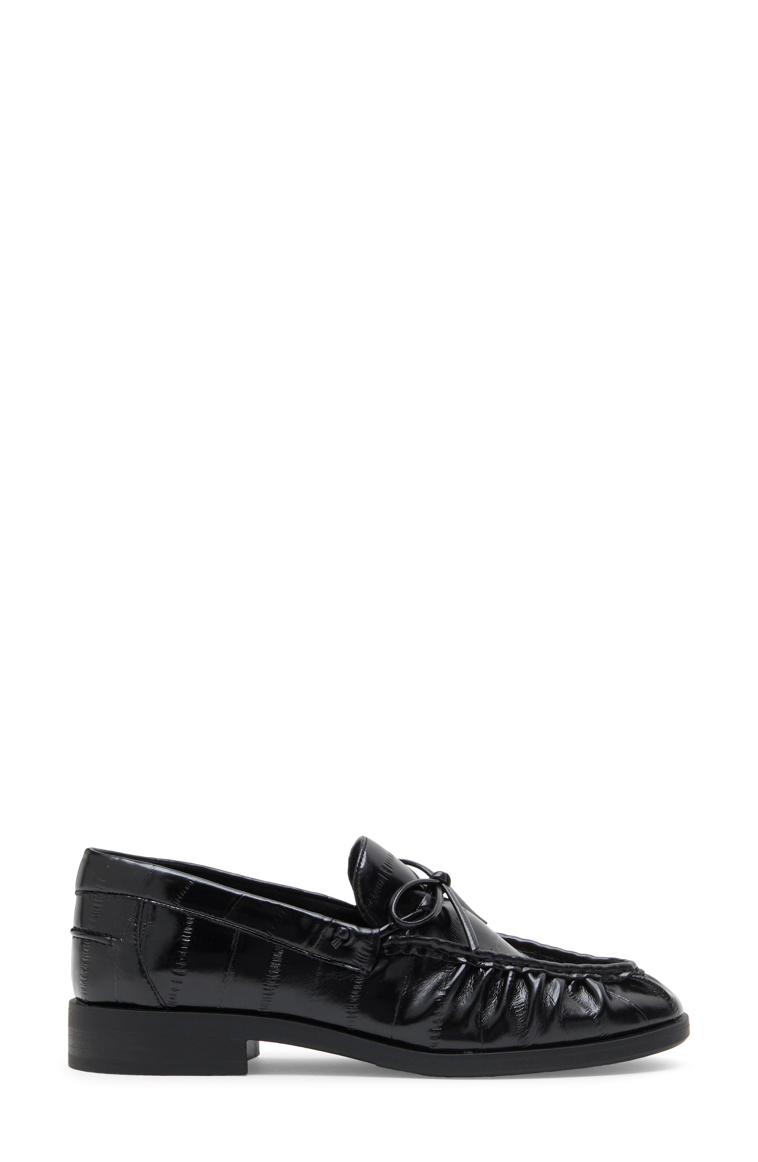 Kennady Leather Loafer, Alternate, color, BLACK