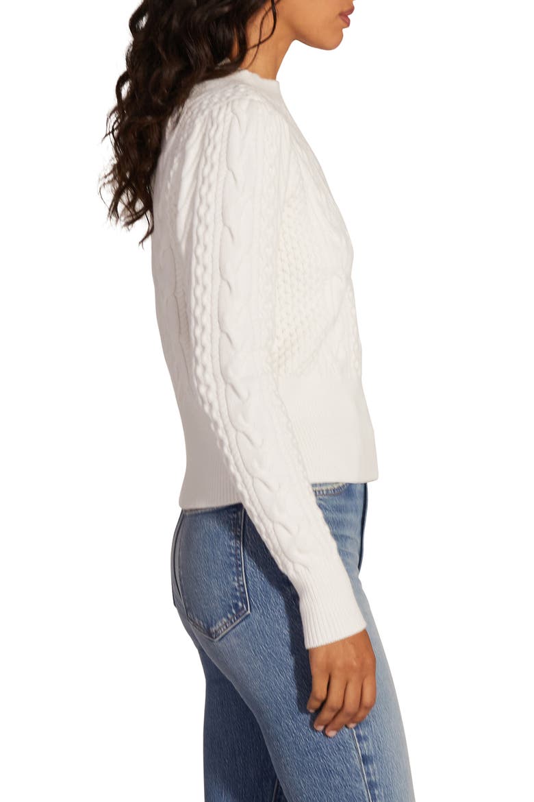 The Esther Cable Stitch Crop Sweater, Alternate, color, IVORY