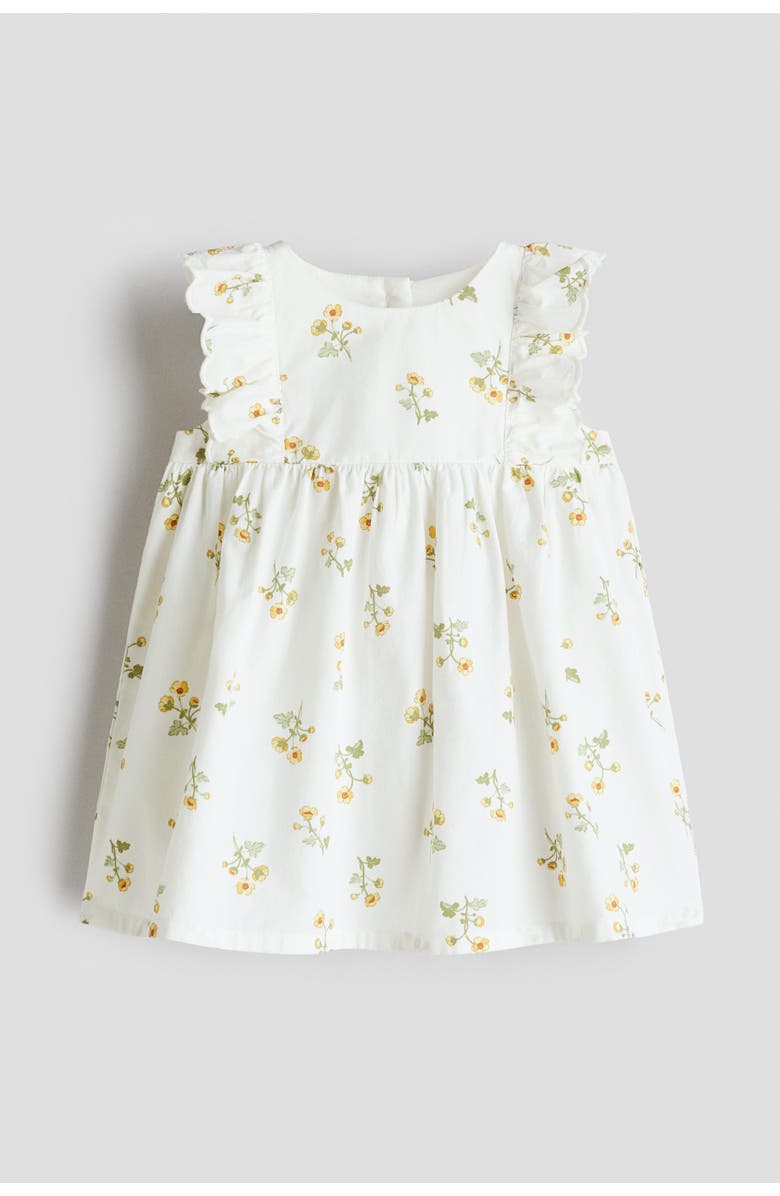 H&M Cotton Dress, Main, color, White/Floral