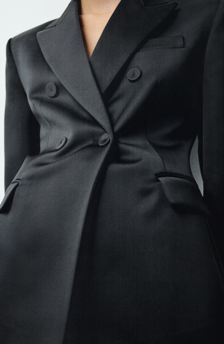 MANGO Satin Suit Blazer, Alternate, color,