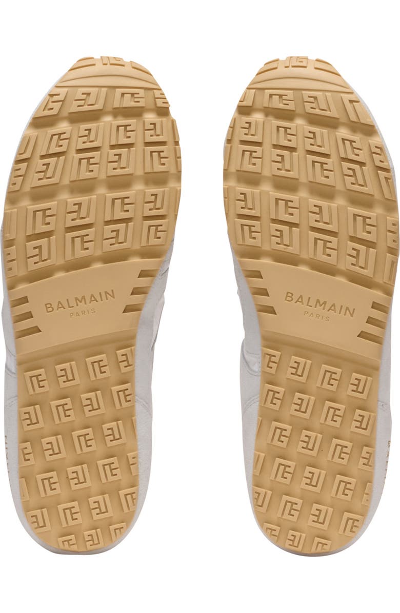 Balmain Racer 45 trainers in lambskin and suede, Alternate, color, White