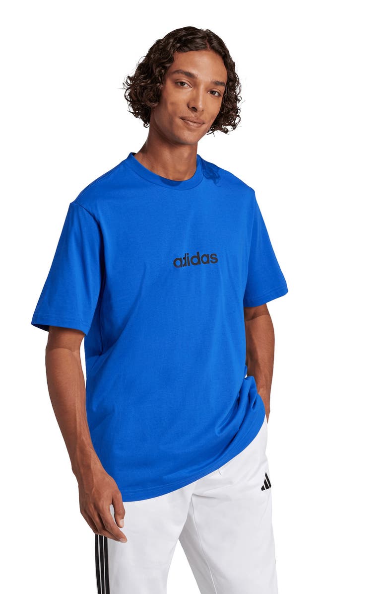 adidas Logo Crewneck T-Shirt, Alternate, color, Team Royal Blue/ Black