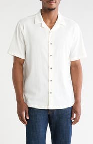 T.R. PREMIUM Relaxed Fit Textured Camp Shirt
