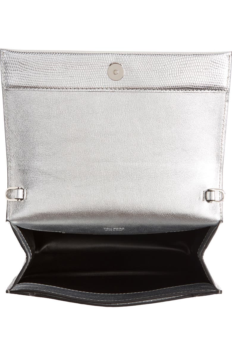 TOM FORD Disco Lizard Embossed Metallic Leather Crossbody Bag, Alternate, color,