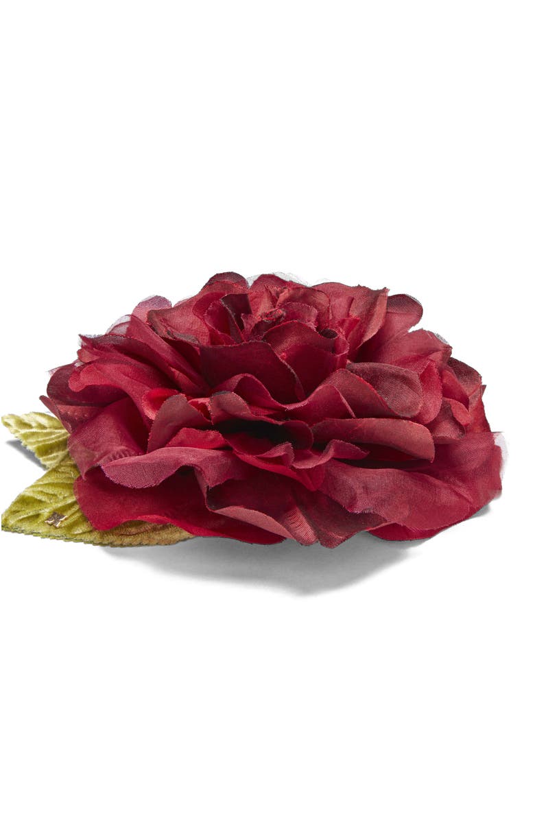 Helena Simon The Large Red Rose Floral Brooch, Alternate, color, Red