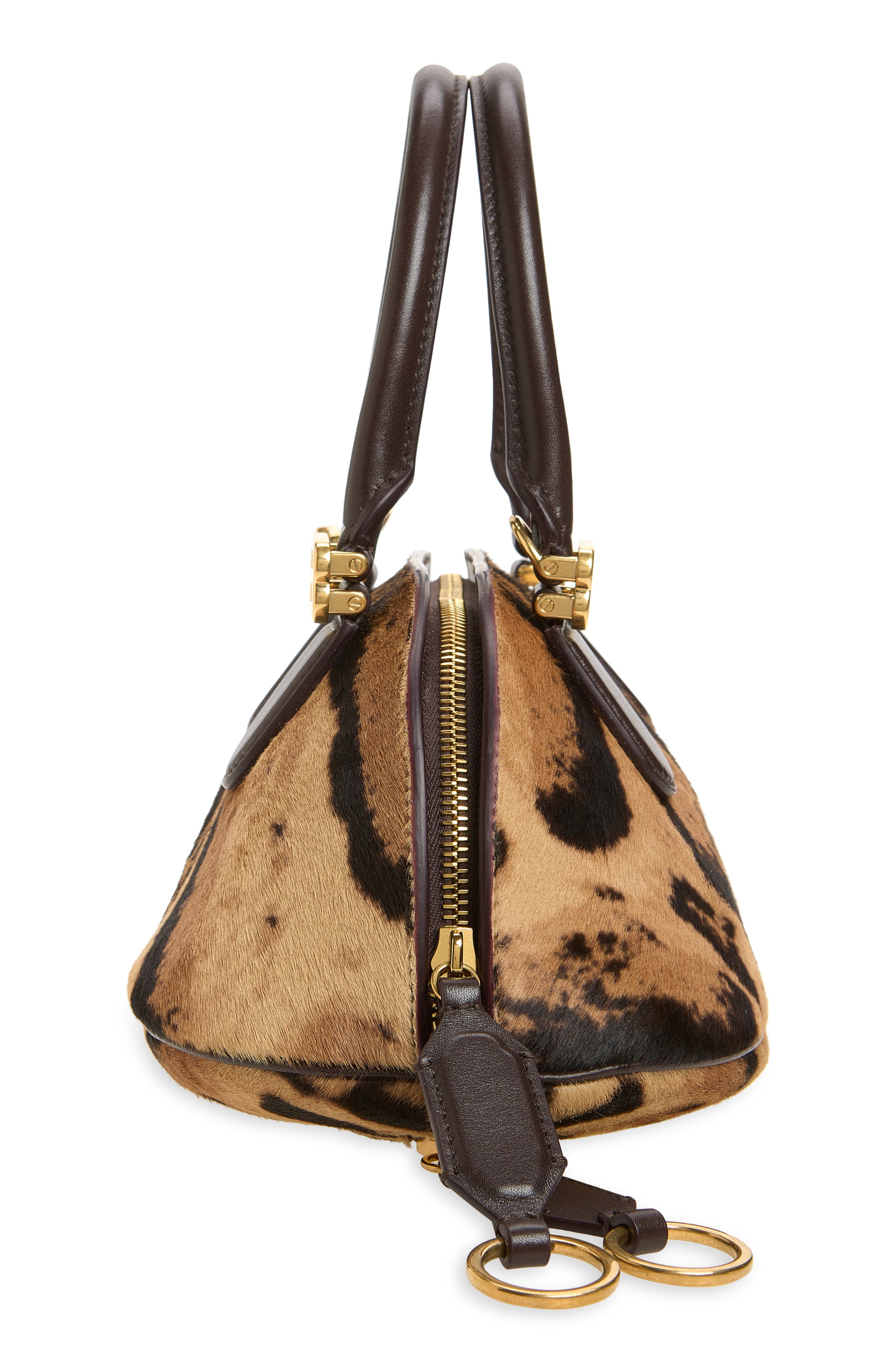 Mini Bolero Genuine Calf Hair Bowling Bag, Alternate, color, 9220 NATURAL/ MOKA